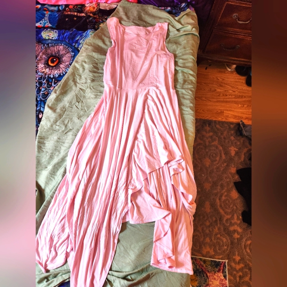 Blackmilk Light Pink Asymmetrical Dance Teacher Dress